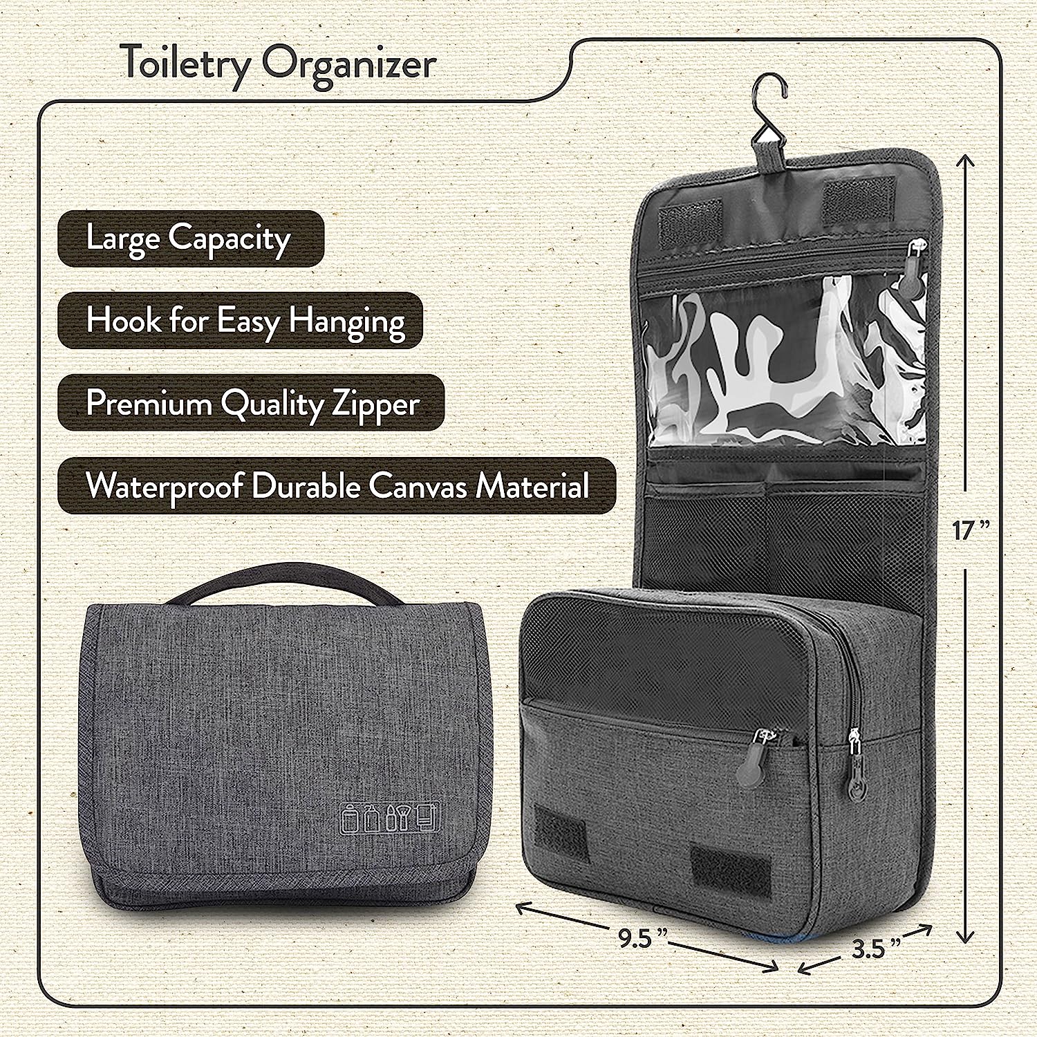 Women’s Luxury Natural 30 piece travel accessories kit, Size TSA Compliant Essentials, Toiletries in Travel Bag, Travel size toiletries. Vacation, hospital bag for labor and delivery postpartum - Image 2